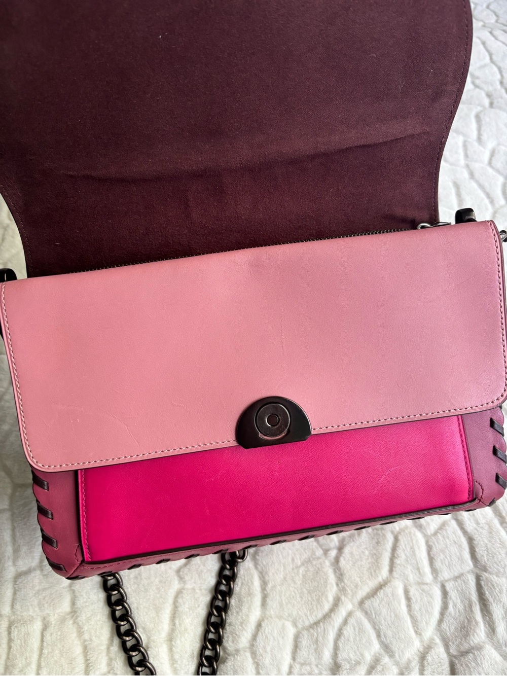 Coach Dreamer Shoulder Bag In Colorblock With Whipstitch NO HANGTAG NO STRAP - Picture 4 of 16